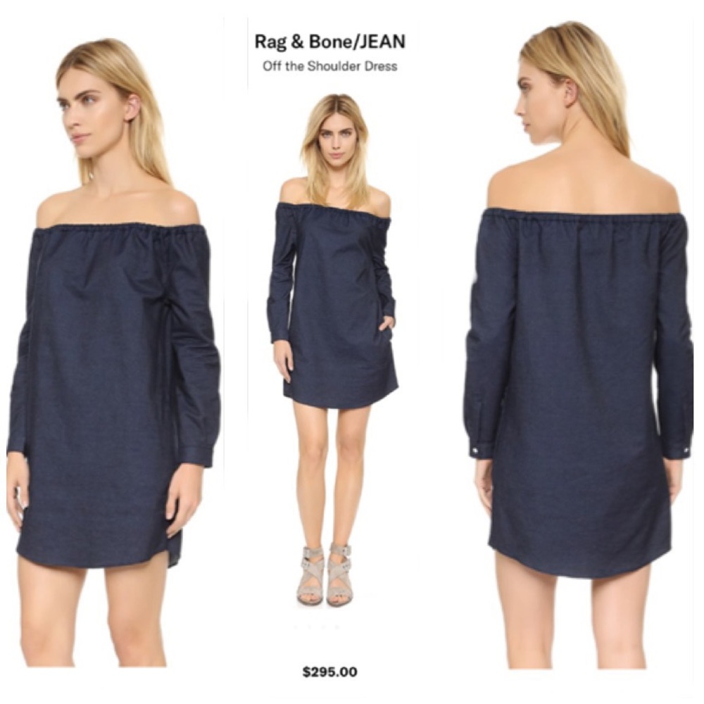 Rag & Bone Jeans Off The Shoulder Chambray Dress
